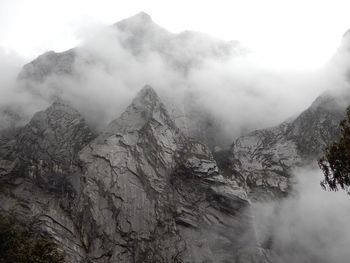 Scenic view of rocky mountains against sky