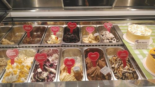 Full frame shot of candies in glass container