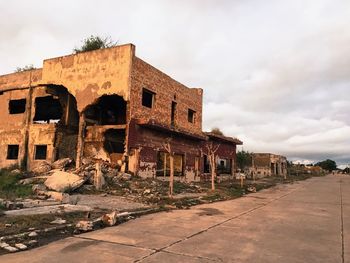 View of old ruin building against sky