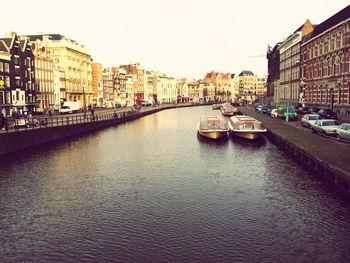 View of canal along buildings