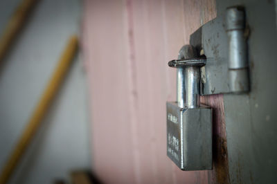 Close-up of old metal door