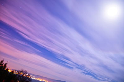 Low angle view of sky at sunset