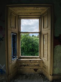 Window of abandoned building