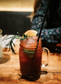 Close-up of drink on table