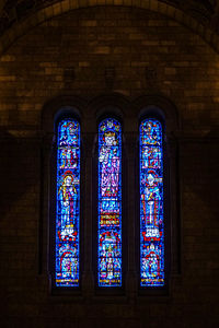 Low angle view of glass window in temple