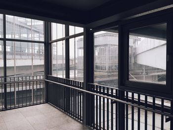 View of building through window