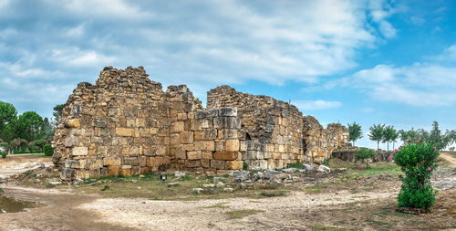 View of stone wall against sky