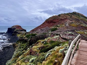 Scenic view of sea against sky at cape schanck