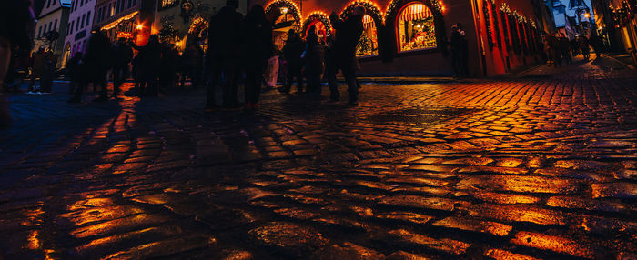 Illuminated street at night