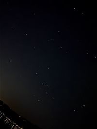 Low angle view of star field at night