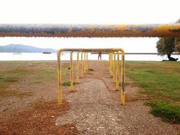 Scenic view of field against clear sky