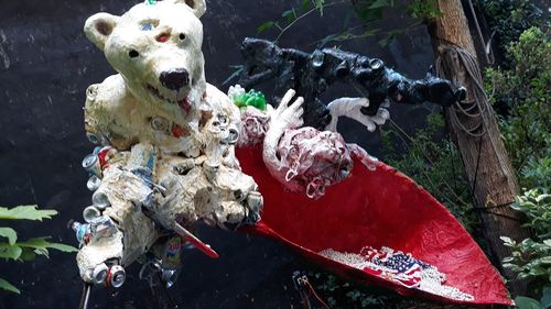 High angle view of a dog