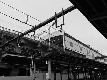 Low angle view of train against sky
