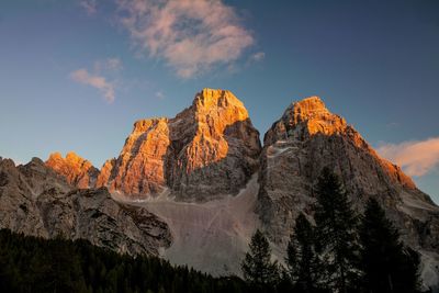 Panoramic view of mountains against dramatic sky