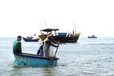 Boats in sea