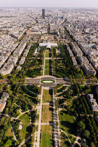 High angle view of buildings in city