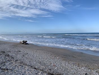 Scenic view of beach against sky