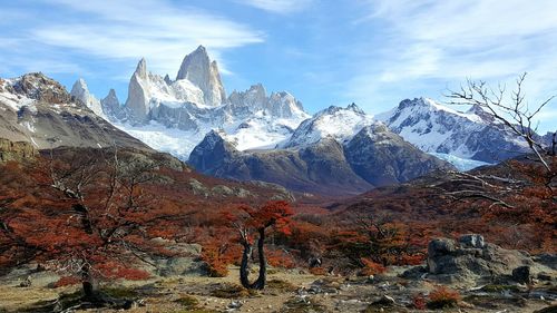 Scenic view of mountains against sky