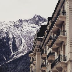Panoramic view of buildings against clear sky