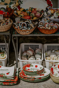 High angle view of food on table