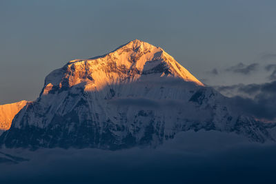 Scenic view of snowcapped mountain against sky