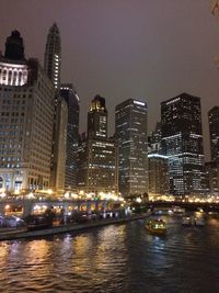 Illuminated city at night