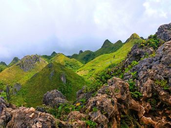 Scenic view of mountains against sky