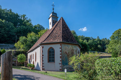 Exterior of building against blue sky