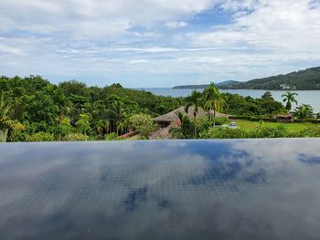 Scenic view of swimming pool against sky