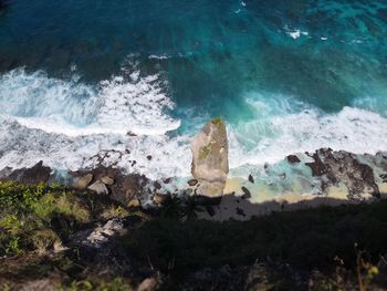 Scenic view of sea and rocks