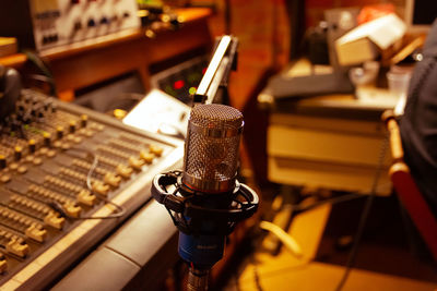 Close-up of microphone