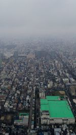 High angle view of cityscape against sky