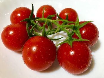 Close-up of strawberries in plate