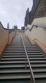Low angle view of staircase against sky