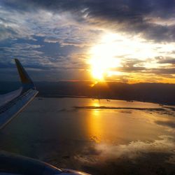 Scenic view of sea at sunset