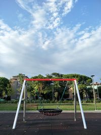 Empty playground against sky