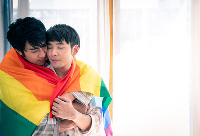 Young couple kissing