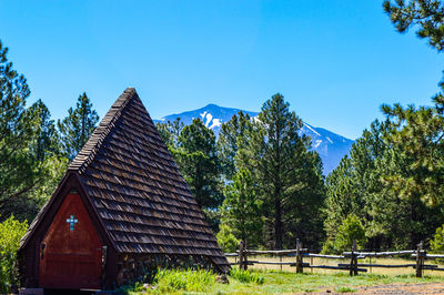 Scenic view of landscape against clear blue sky