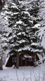 House against sky during winter