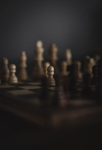 Close-up of chess against blurred background