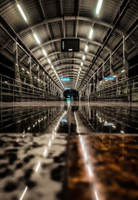 Surface level of illuminated underground walkway