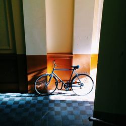 Bicycle against wall