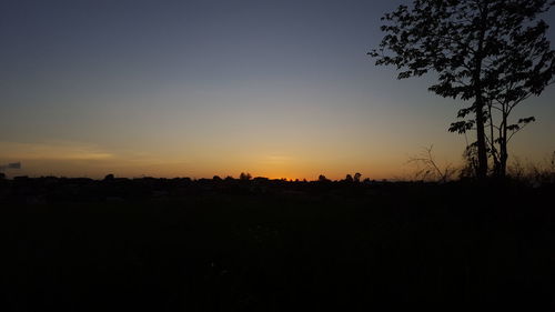 Silhouette landscape at sunset