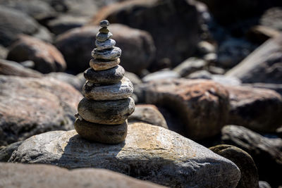 Stack of stones on rock