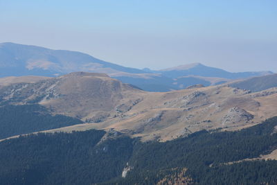 Scenic view of mountains against clear sky