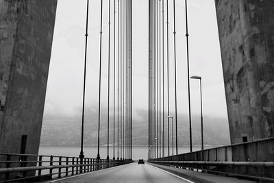 Low angle view of suspension bridge