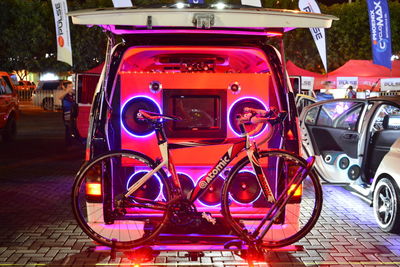 Bicycle parked on street