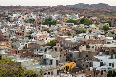 High angle view of townscape