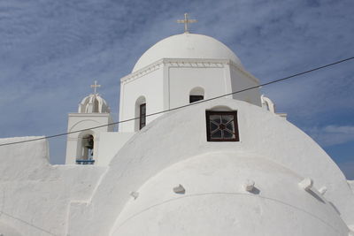 Low angle view of white building against sky