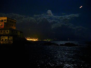 Illuminated city at night